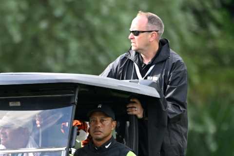 Tiger Woods a huge doubt for The Open as hobbling legend forced to use golf buggy between shots at Ireland Pro-Am event
