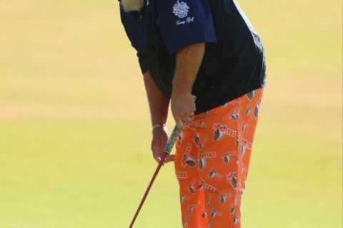 John Daly wears Hooters trousers and puffs on cigarette on 16th green and fan favourite misses cut in Open at St Andrews