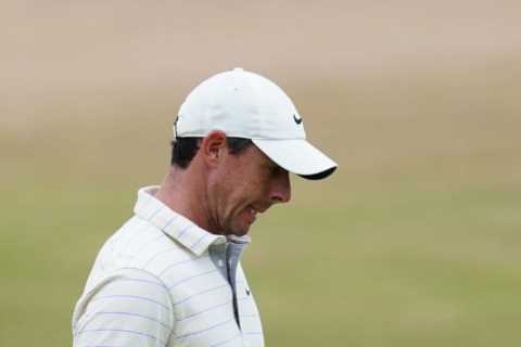 Rory McIlroy’s wife Erica Stoll watches on nervously as home hero suffers Open heartbreak after Cameron Smith heroics