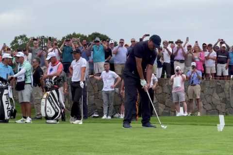 ‘Do it for the Saudi royal family’ – Phil Mickelson heckled during rebel LIV Golf event at Trump National