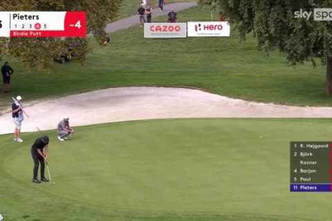 ‘Never, ever seen that before’ – Pieters bizarrely gets free drop after claiming he never meant to hit shocking putt