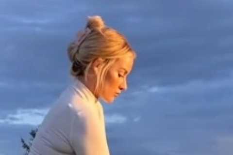Watch golf stunner Paige Spiranac narrowly avoid wardrobe malfunction as she shows off impressive drive in tiny skirt