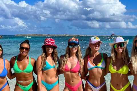 Brooks Koepka’s stunning wife Jena Sims sizzles as she strips down to bikini for cruise around the Bahamas
