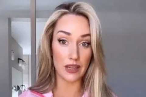 Paige Spiranac stuns in low cut pink top as she reassures viewers over ‘technical issues’ before sound cuts out
