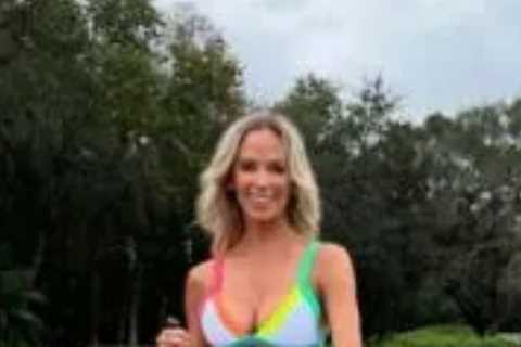 Jena Sims shares cheeky behind-the-scenes pics of SI Swimsuit photo shoot as she poses with Brooks Koepka’s putter