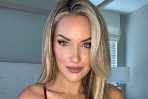 Paige Spiranac leaves little to the imagination as she poses in busty sexy Santa outfit sending her followers wild