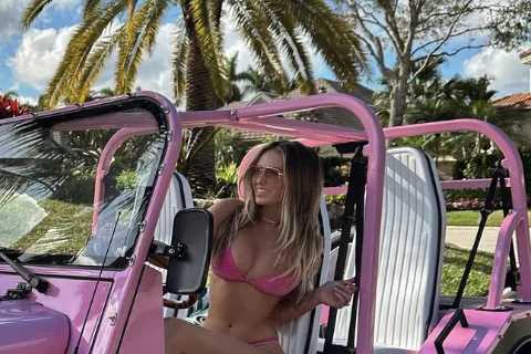 Paulina Gretzky gives off Barbie vibes as Dustin Johnson’s wife wows in pink bikini after glam New Year