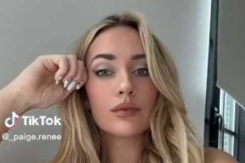 Paige Spiranac shows off her sexiest TikTok video EVER as she wows fans in tiny bikini and shows off her cleavage