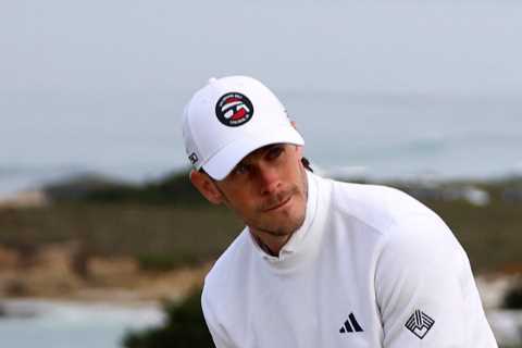 ‘Multi-sport athlete’ Gareth Bale shines on first day of PGA career with incredible cart shot as he hits 65