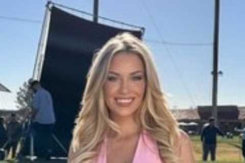 Paige Spiranac sends followers wild with teasing picture caption after sharing snap in low-cut dress playing golf