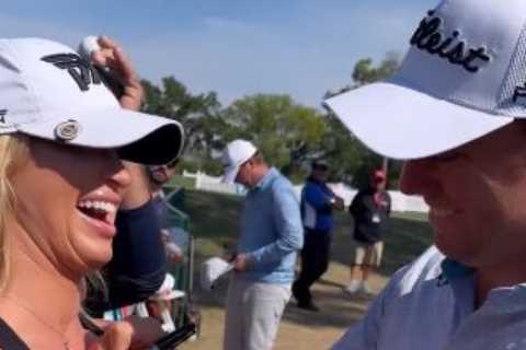 Paige Spiranac rival Karin Hart has boob signed by golf star Justin Thomas as fans claim she’s ‘killing it’