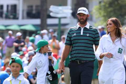 Paulina Gretzky becomes world’s sexiest caddy in revealing Masters 2023 jumpsuit as she carries Dustin Johnson’s clubs