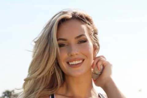 Paige Spiranac joins no bra club and almost bursts out of top as she jokes about her ‘zipper losing’