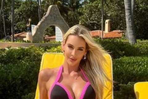 Paige Spiranac golf rival Bri Teresi shows off her bum in thong swimsuit and says ‘shake what your mama gave you’