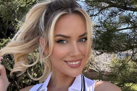 Braless Paige Spiranac makes cheeky joke about almost bursting out of outrageous outfit on golf course