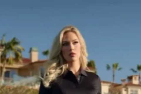 Paige Spiranac risks wardrobe malfunction as she gives fans an eyeful on breezy golf course