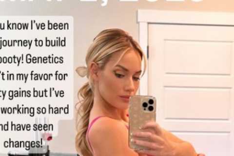 Paige Spiranac reveals she has ‘been on a journey to build her booty’ and shares photo of her ‘growth’