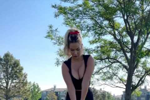 Fans amazed Paige Spiranac is allowed on a golf course as golf beauty wears tiny black outfit on the driving range