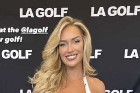 Paige Spiranac stuns in low-cut flowery dress as she relaxes at LA Golf event and fans tell her ‘you’re unreal’
