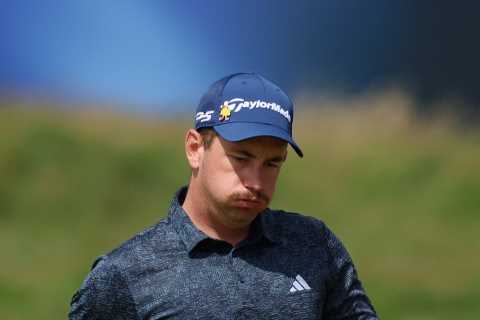 Fans fume at Sky Sports’ coverage of dreaded 17th hole at The Open during leader’s disastrous triple bogey