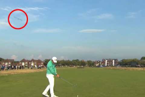 Watch The Open star Viktor Hovland get POOED on by a bird as fans say ‘that’s changed his betting odds’