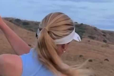 Grace Charis joins no-bra club as she pulls off incredible golf trick shot while fans tell her ‘I wasn’t watching that’